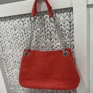 Red Crochet Chain Shoulder Bag
